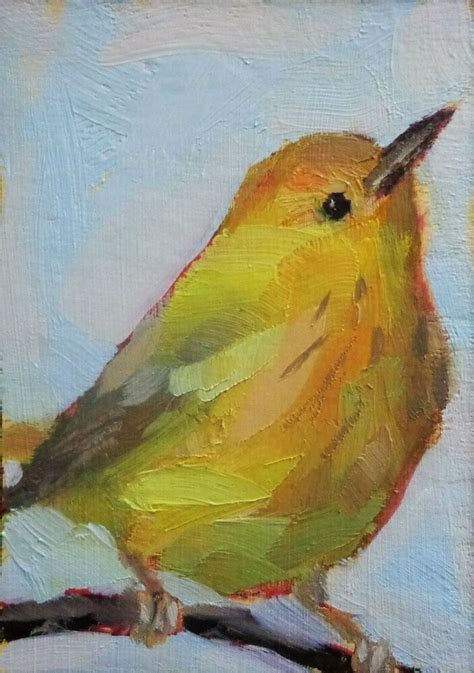 Golden has created a palette of eight professional acrylic colors to provide you with the potential. ACEO Bird Oil Painting Animal Art Expressionism Yellow
