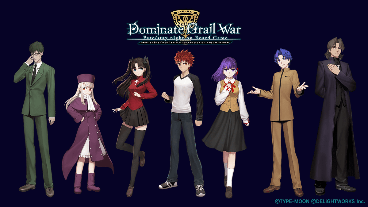 The Figure Of Seven Masters Of The Holy Grail War Dominate Grail War Fate Stay Night On Board Game On Board Is Clear Gigazine