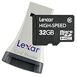 Lexar High-Speed MicroSDHC 32GB Flash Memory Card with Reader LSDMI32GBSBNAR