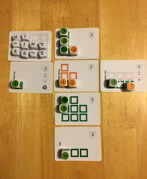 Cards set out mid-game