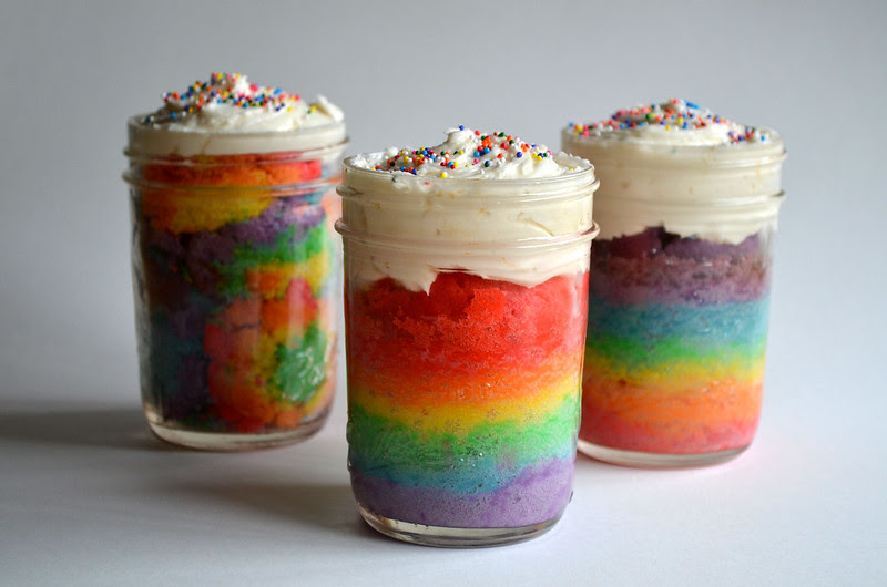 rainbow cake in a jar 2