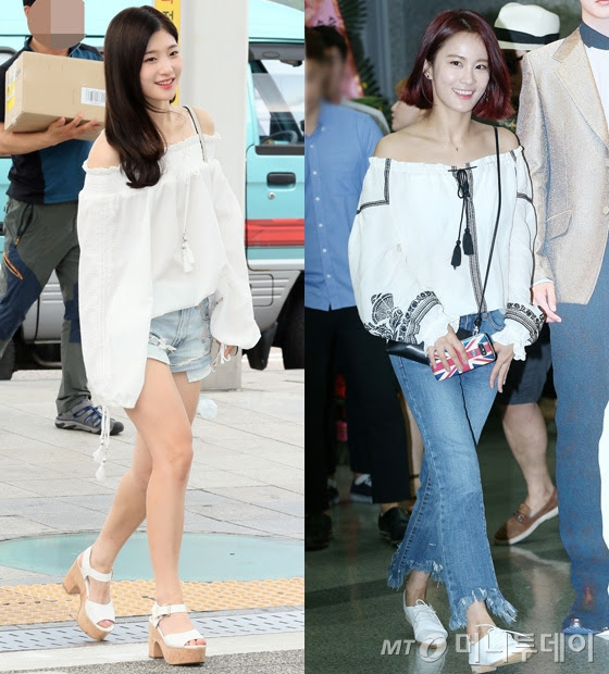 韓国旅行 ジョン チェヨンvsキム ジミン 愛らしい オフショルダーブラウス スタイリング 旅行のプロ元caによる韓国 旅行とソウル旅行ブログ ソウルのおしゃれ