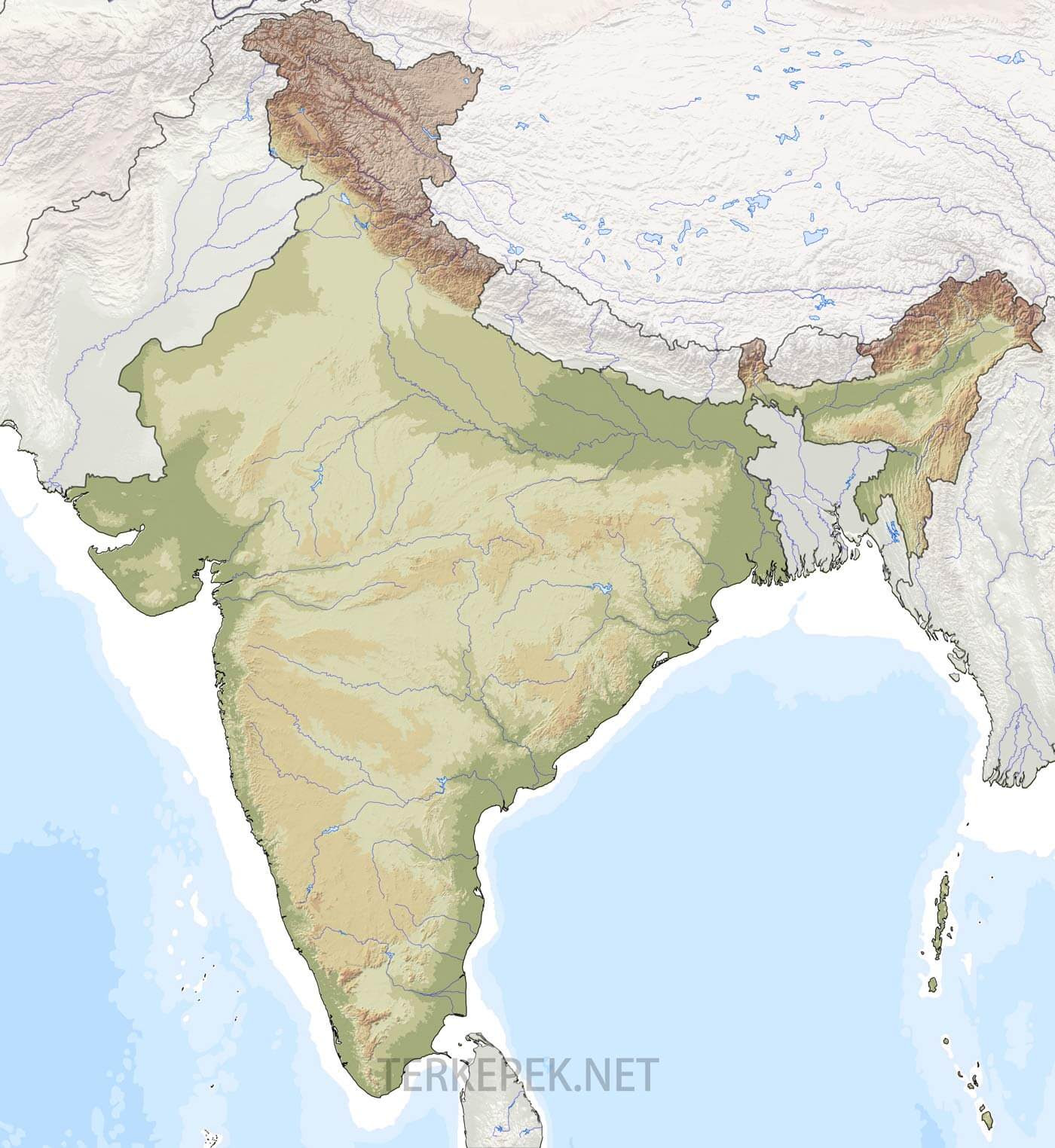 india domborzati térkép India térképek