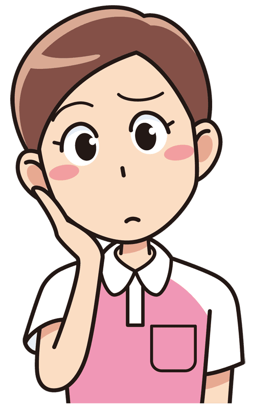 考える女性介護士 無料イラスト素材 イラスト素材図鑑