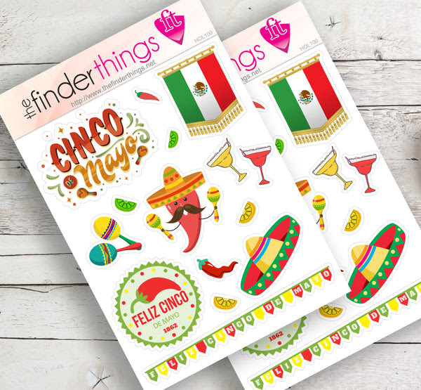Cinco de Mayo Stickers for Scrapbook, Planners, and Fun