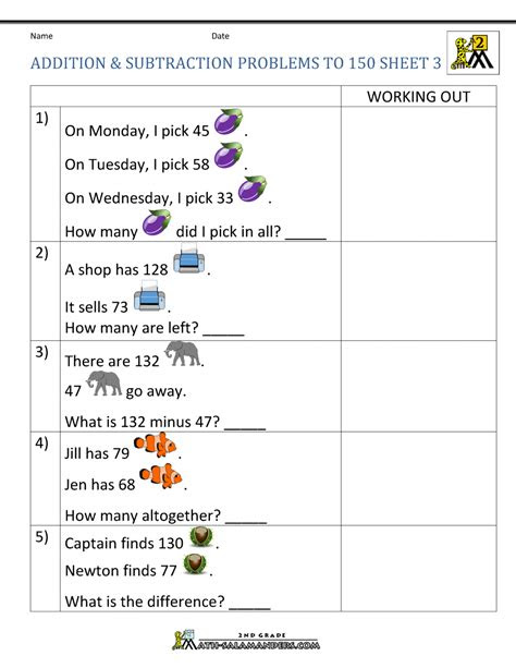 They are randomly generated, printable from your browser, and include the answer key. download addition and subtraction word problems grade 2 pics tunnel