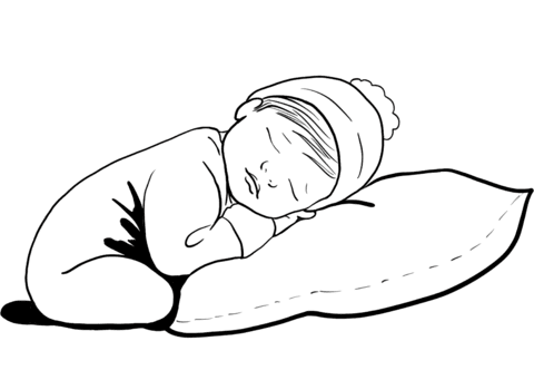 Ausmalbild: süßes schlafendes Baby | Ausmalbilder kostenlos ...