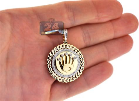 Learn more about yellow diamonds and explore engagement ring options you'll fall in love with. Mens Diamond Framed Crown Round Pendant 14K Yellow Gold 0.29ct
