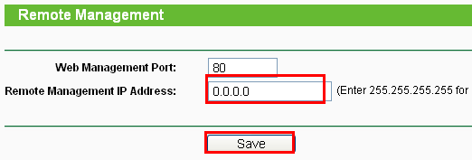 How do I configure Remote Management for my TP Link 