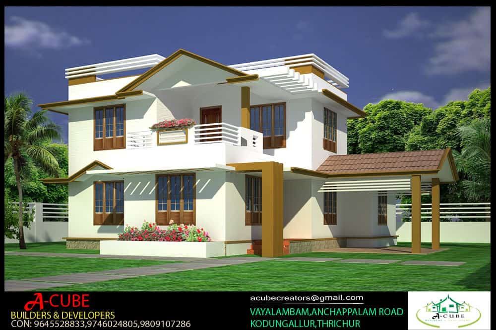 kerala hous designs 3 Bedroom Kerala home design at 1890 sq.ft