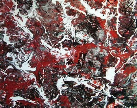 1 part concept jet acrylic black by volume. Red, white and black drip painting | Jackson Pollock art