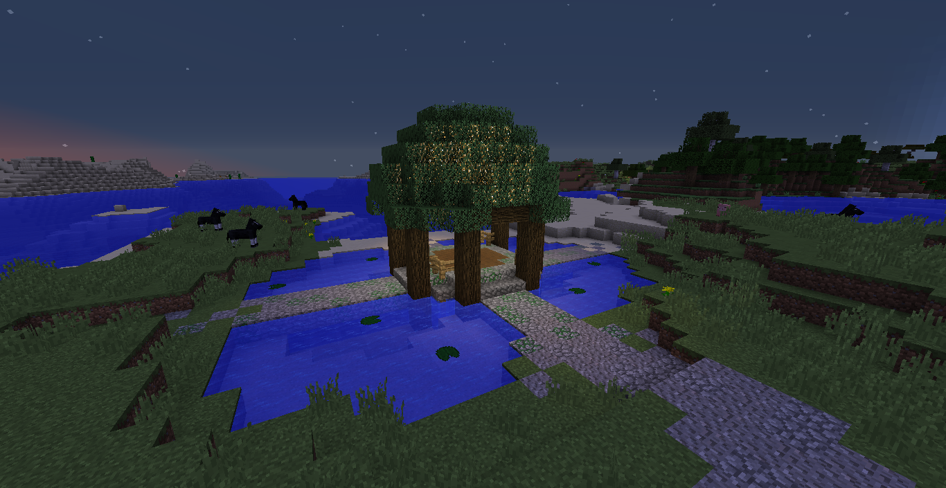 Gazebo on a little pond. : Minecraft
