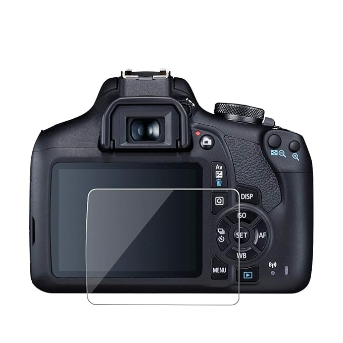 POPIO Tempered Glass Screen Protector For Canon 1100D / Canon 1200D / Canon 1300D / Canon 1500D Camera With Edge To Edge Coverage And Installation Kit