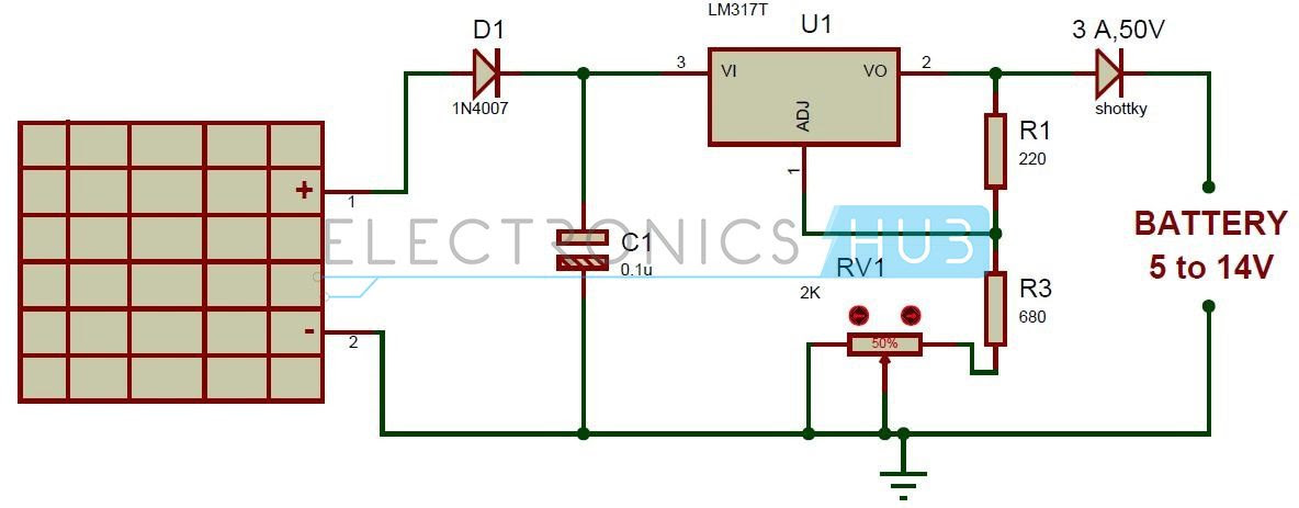 Solar Battery Charger Circuit Diagram