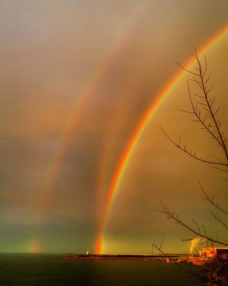 win image triple rainbow over new york state