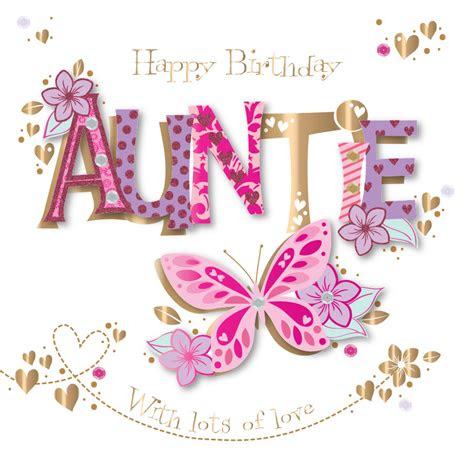  auntie birthday handmade embellished greeting card cards