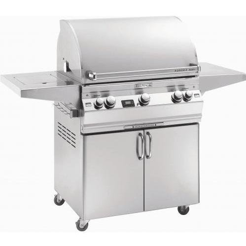 Fire Magic Aurora A660 All Infrared Natural Gas Grill With Single Side Burner And Rotisserie On Cart