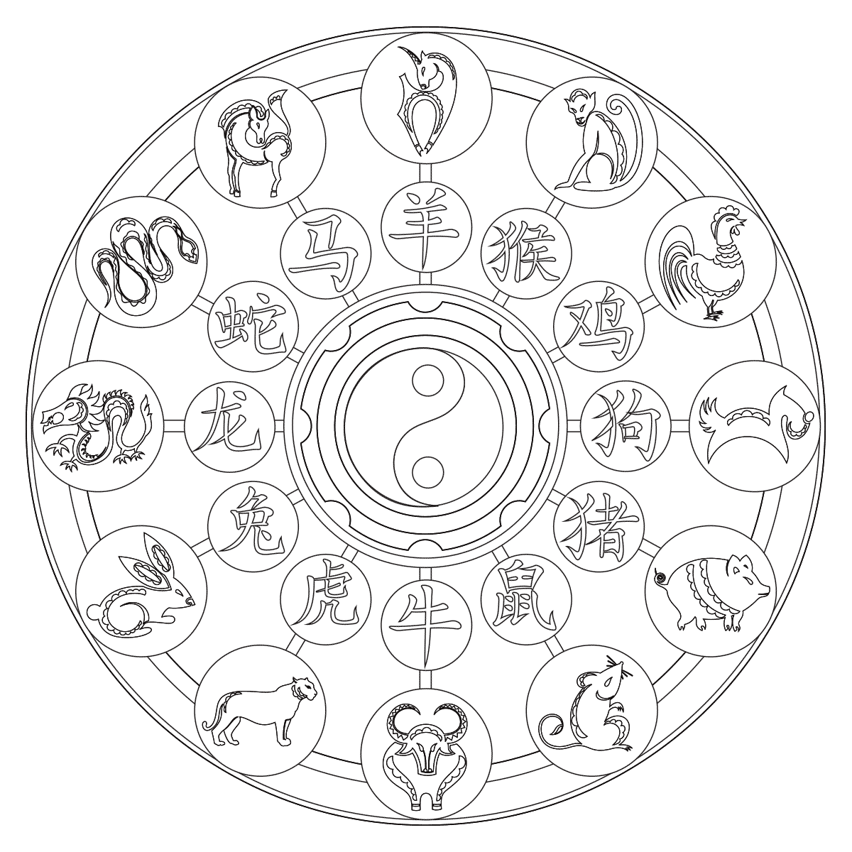 Download Chinese Zodiac Coloring Pages at GetColorings.com | Free ...