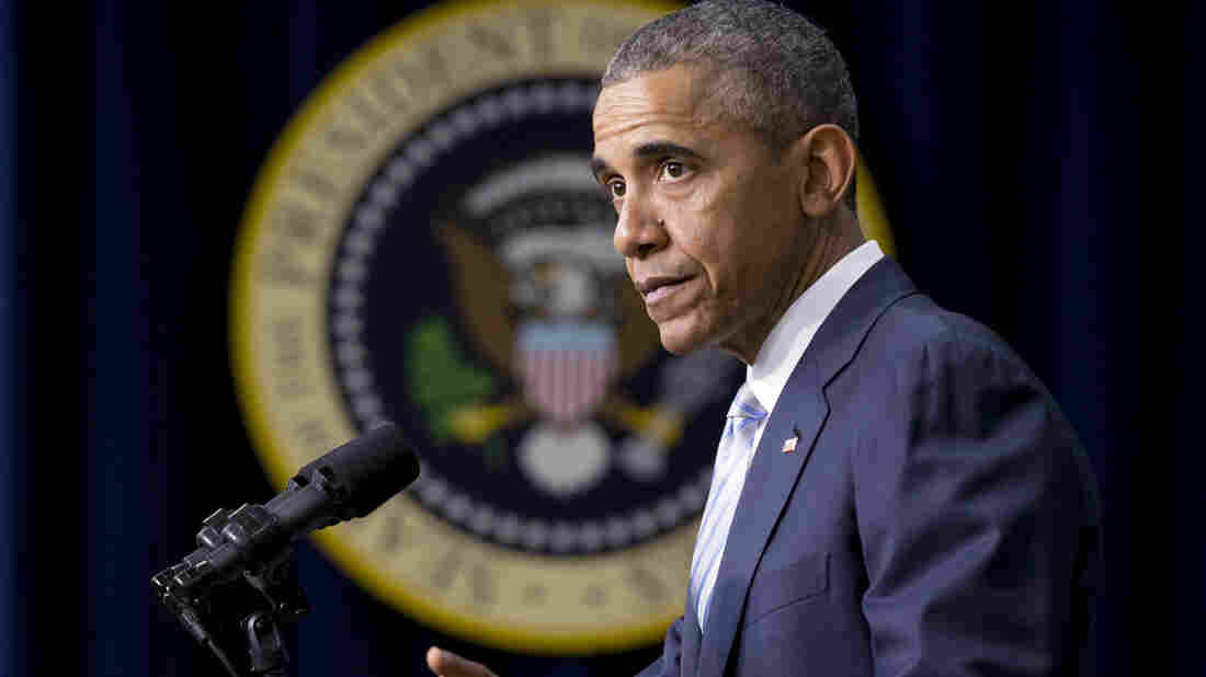 President Obama speaks at the White House Wednesday about the fifth anniversary of his signing of the healthcare law.