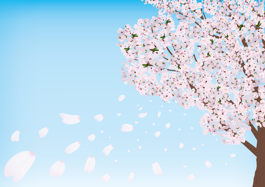 フリーイラスト 満開の桜の木と桜吹雪でアハ体験 Gahag 著作権フリー写真 イラスト素材集