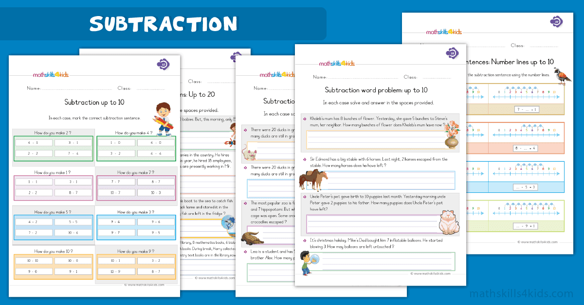 1st Grade Subtraction Worksheets PDF | Free Subtraction ...