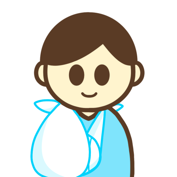 骨折中の男性 笑顔 のイラスト かわいいフリー素材が無料のイラストレイン
