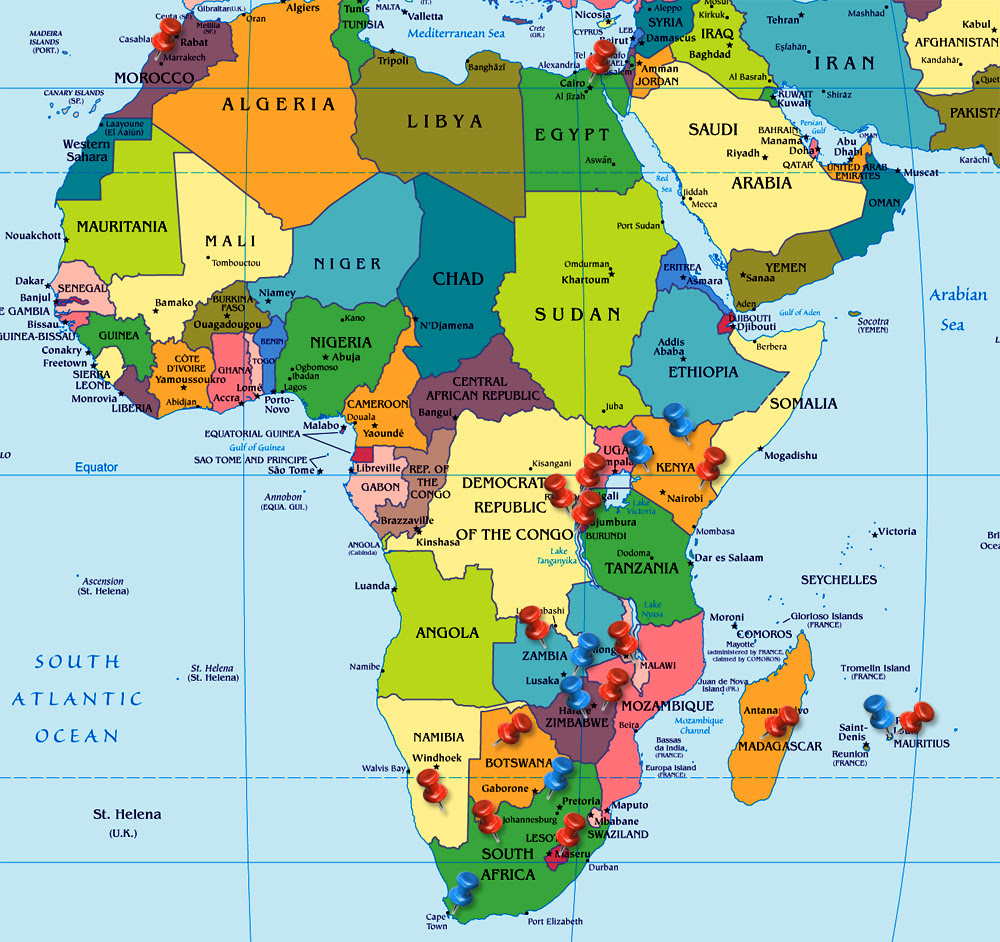 world map africa. Return to the world map