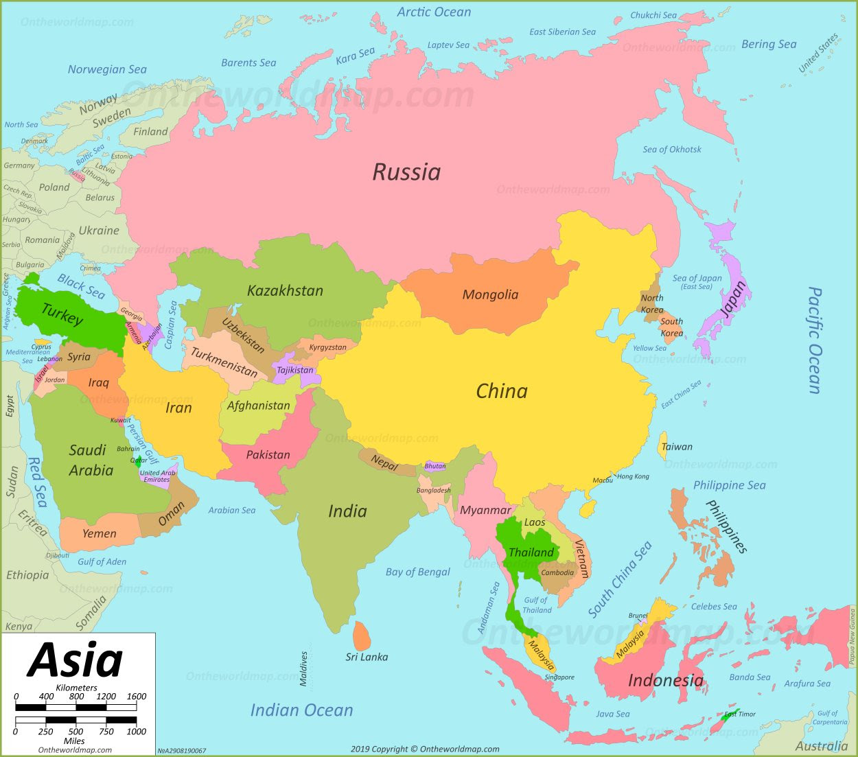 Asia Maps | Maps of Asia - OnTheWorldMap.com