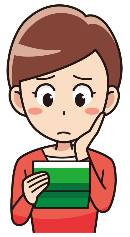 銀行の通帳を見て困る女性 無料イラスト素材 イラスト素材図鑑