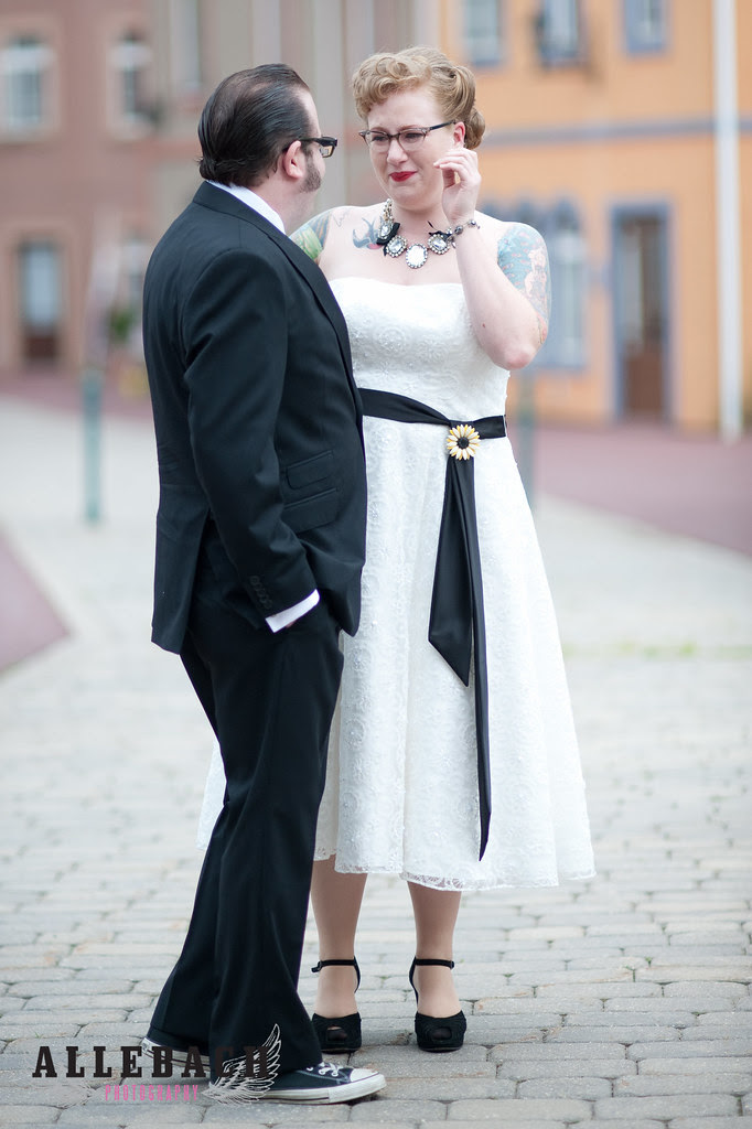 tattooed bride and groom