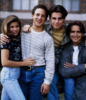 Danielle Fishel, Ben Savage, Rider Strong and Will Friedle on Boys Meets World  