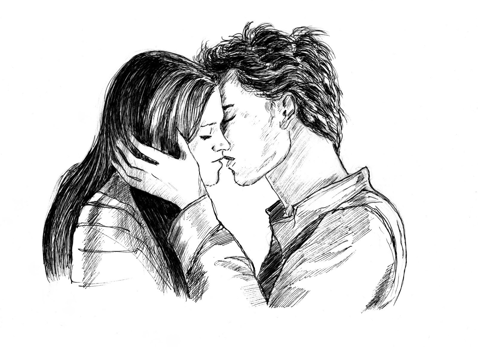 Boy Kissing Girl Drawing At Getdrawings Free Download