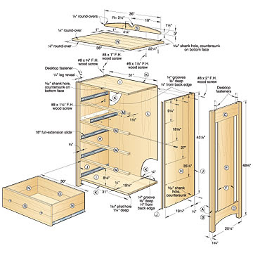 Kid's Oak Dresser Woodworking Plan