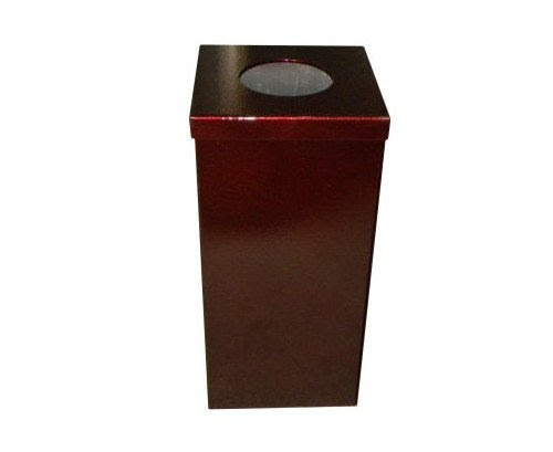 OFAB Custom Theme Tables 730A0004 32 Gallon Aluminum Waste Can Burgandy Tatter