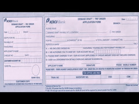 draft youtube bank fill Application Form How to Bank IN  YouTube DD ICICI