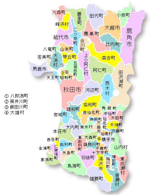 都道府県地図 秋田県