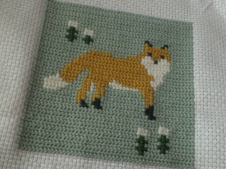 花と動物のツヴィスト刺繍の会 3キツネ 自由な蟻の砂上の楼閣