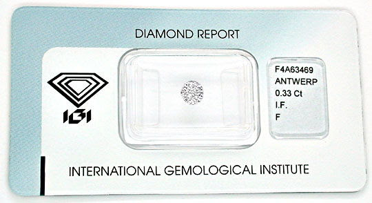 Originalfoto DIAMANT IGI 0,33ct LUPENREIN TOP-WESSELTON SG/SG 2.400€