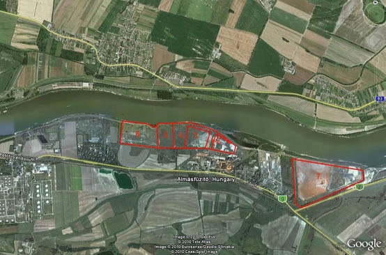 Almásfüzitő zagytarozók