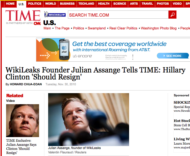 time magazine person of the year you. I expect TIME to name Assange