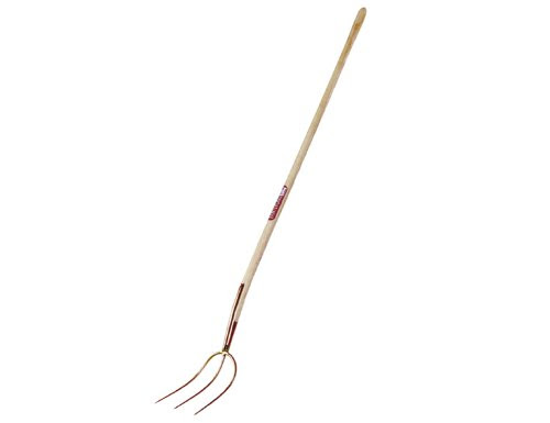  Erntek?nig 33925 Erntek?nig Streugabel 3 Zinken 30x30cm gold-lackiert, 135 cm-Eschenstiel