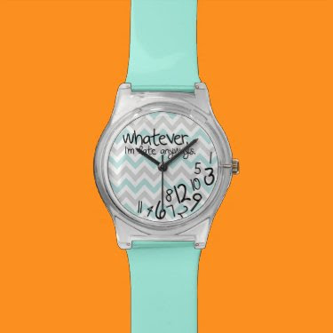 Whatever, I'm late anyways - Turquoise Chevron Wrist Watches