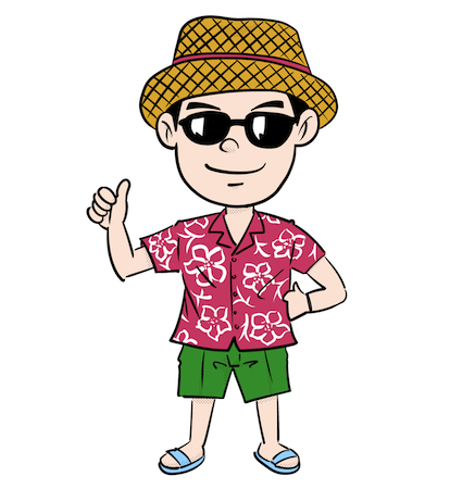 アロハシャツを着て笑顔のサングラス男性イラスト 無料イラスト配布サイトマンガトップ