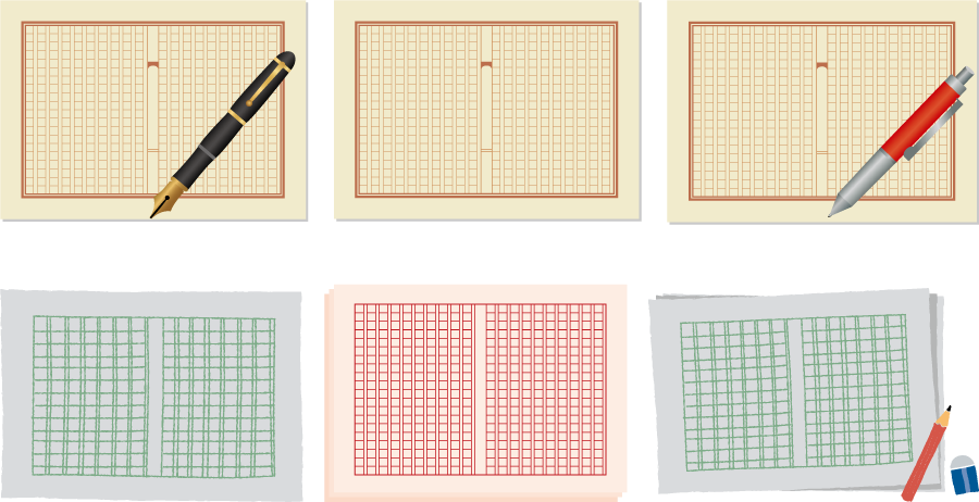 フリーイラスト 6種類の原稿用紙のセットでアハ体験 Gahag 著作権