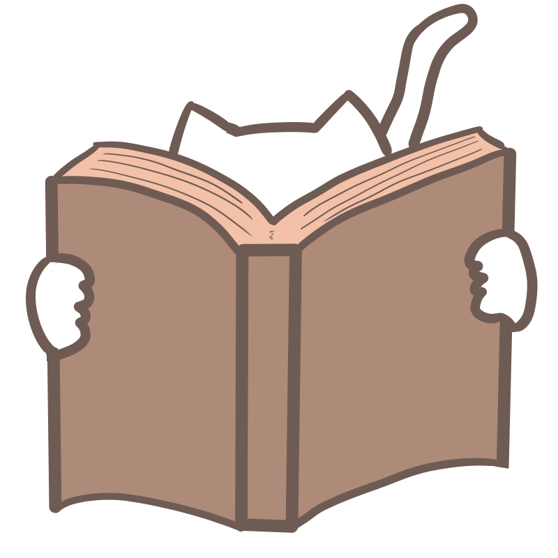 本を読む白猫のイラスト Nyan ３