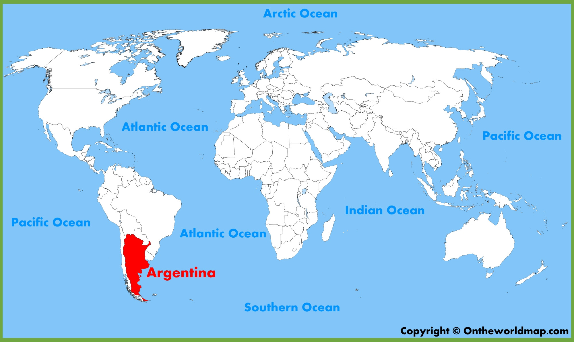 Argentina location on the World Map
