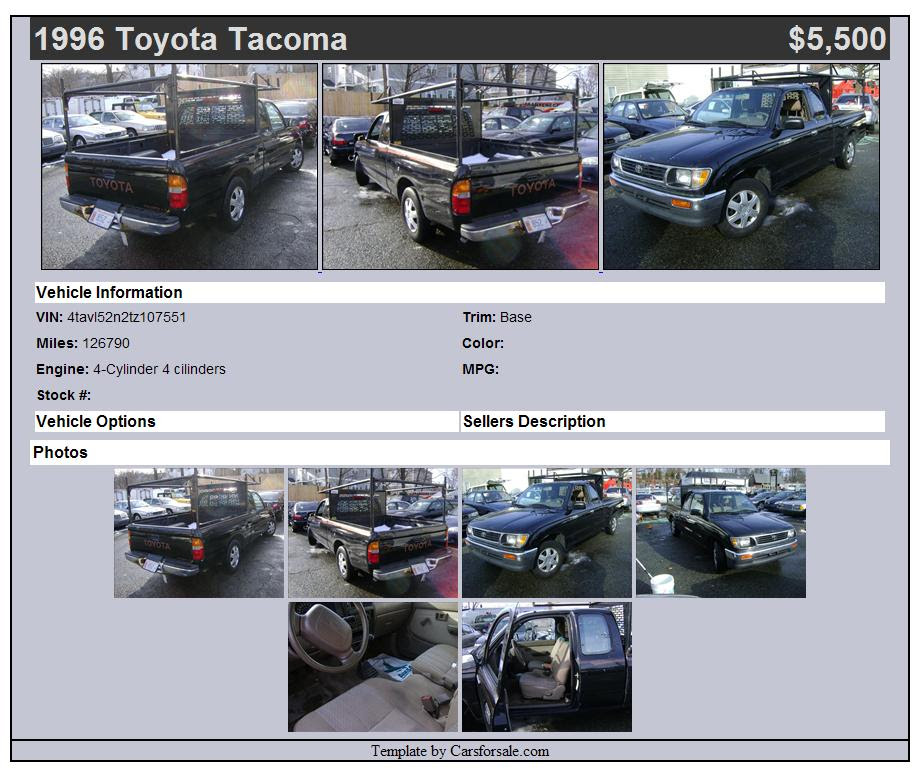 ... Tacoma 126790 miles, manual (72 rt 125 Kingston nh 617 733 3793) $5500