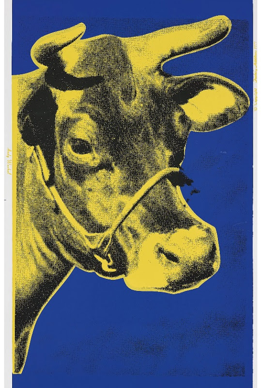 アンディ ウォーホル 壁紙にシルクスクリーン サイン 限定１５０ Cow