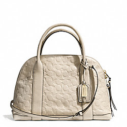 BLEECKER SIGNATURE EMBOSSED PRESTON SATCHEL - COACH f30153 - GOLD/ECRU
