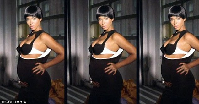 Visível: Apesar de em seu estômago procurando apartamento em algumas imagens no vídeo, Beyonce realmente incorporou a sua barriga crescente no clipe da música elegante